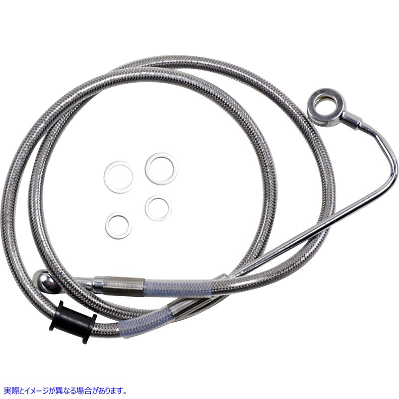 取寄せ 拡張長さのステンレス鋼ブレーキライン ドラッグスペシャリティーズ Brake Line - +4 - Stainless Steel - '15-'17 Softail 1741-5756 17415756