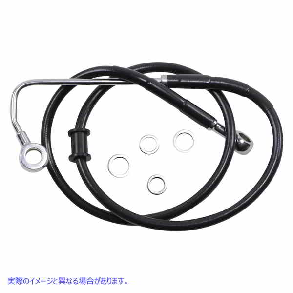 取寄せ 標準の長さブレーキラインキット ドラッグスペシャリティーズ Brake Line - Front (Upper) - Black 1741-5759 17415759