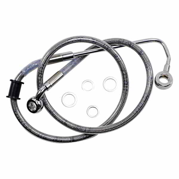 取寄せ 標準の長さブレーキラインキット ドラッグスペシャリティーズ Brake Line - Front (Upper) - Stainless Steel 1741-5764 17415764