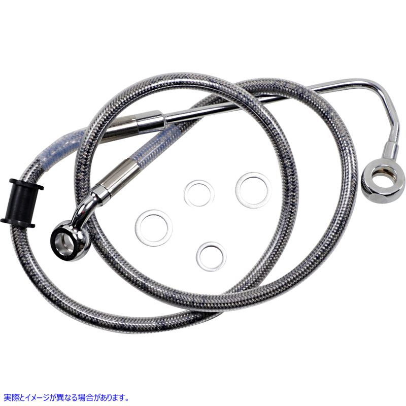 取寄せ 拡張長さのステンレス鋼ブレーキライン ドラッグスペシャリティーズ Brake Line - +2 - Stainless Steel - '15-'17 Softail 1741-5765 17415765