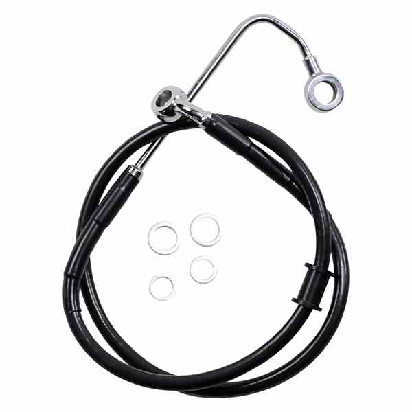 取寄せ 標準の長さブレーキラインキット ドラッグスペシャリティーズ Brake Line - Front (Upper) - Black 1741-5770 17415770