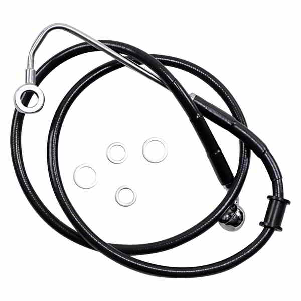 取寄せ 拡張長さのステンレス鋼ブレーキライン ドラッグスペシャリティーズ Brake Line - +10 - Black - '15-'17 Softail 1741-5775 17415775
