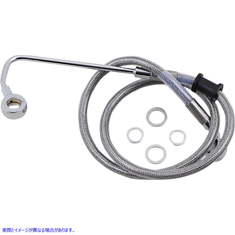 取寄せ 標準の長さブレーキラインキット ドラッグスペシャリティーズ Brake Line - Front (Upper) - Stainless Steel 1741-5776 17415776