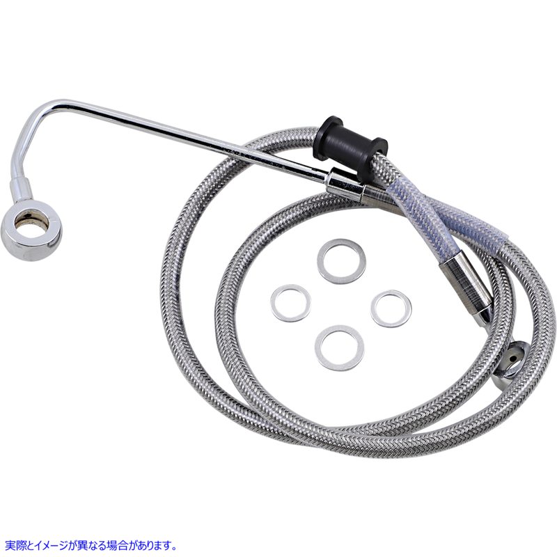 取寄せ 拡張長さのステンレス鋼ブレーキライン ドラッグスペシャリティーズ Brake Line - +2 - Stainless Steel - '15-'17 Softail 1741-5777 17415777