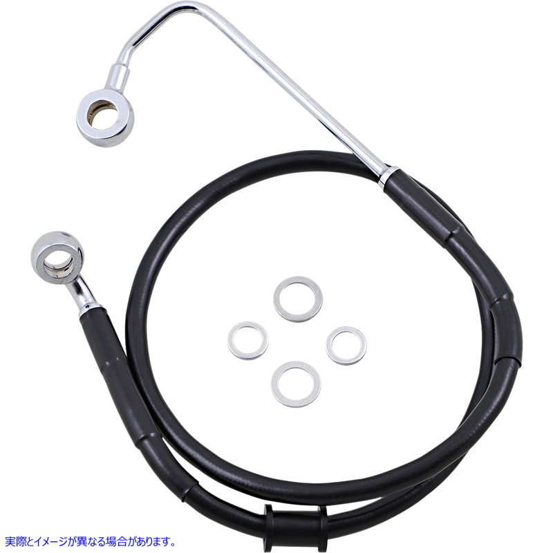 取寄せ 標準の長さブレーキラインキット ドラッグスペシャリティーズ Brake Line - Front (Upper) - Black 1741-5782 17415782