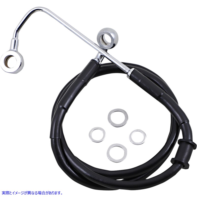 取寄せ 拡張長さのステンレス鋼ブレーキライン ドラッグスペシャリティーズ Brake Line - +10 - Black - '15-'17 Softail 1741-5787 17415787