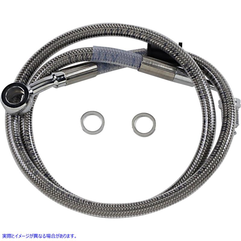 取寄せ 拡張長さのステンレス鋼ブレーキライン ドラッグスペシャリティーズ Brake Line - +4 - Stainless Steel - '18-'22 Softail 1741-5790 17415790