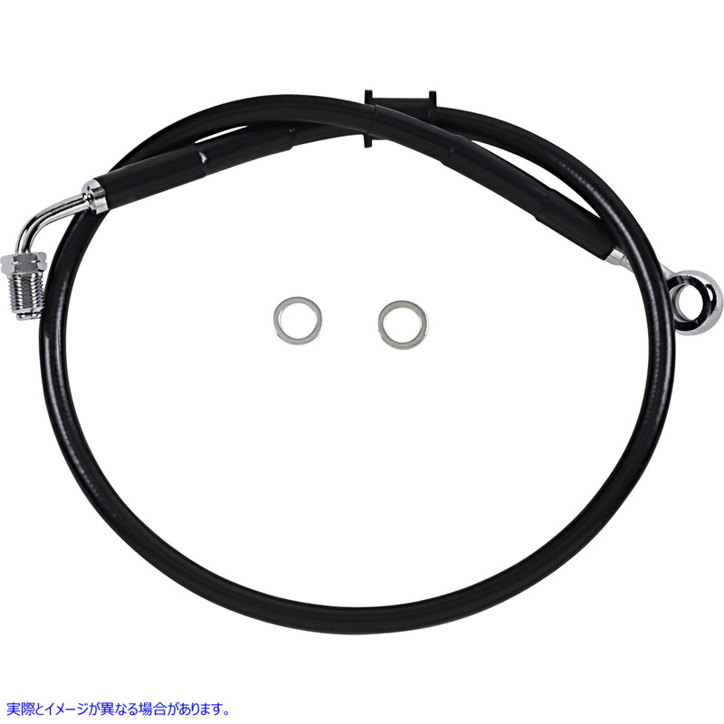 取寄せ 標準の長さブレーキラインキット ドラッグスペシャリティーズ Brake Line - Front (Upper) - Black 1741-5794 17415794