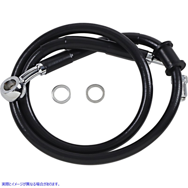 取寄せ 拡張長さのステンレス鋼ブレーキライン ドラッグスペシャリティーズ Brake Line - +2 - Black - '18-'22 Softail 1741-5795 17415795