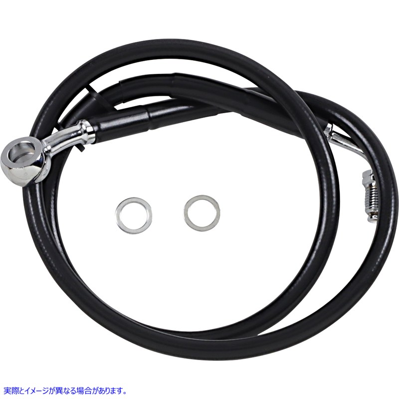 取寄せ 拡張長さのステンレス鋼ブレーキライン ドラッグスペシャリティーズ Brake Line - +6 - Black - '18-'22 Softail 1741-5797 17415797