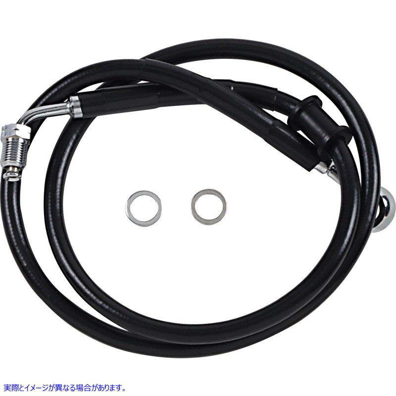 取寄せ 拡張長さのステンレス鋼ブレーキライン ドラッグスペシャリティーズ Brake Line - +8 - Black - '18-'22 Softail 1741-5798 17415798