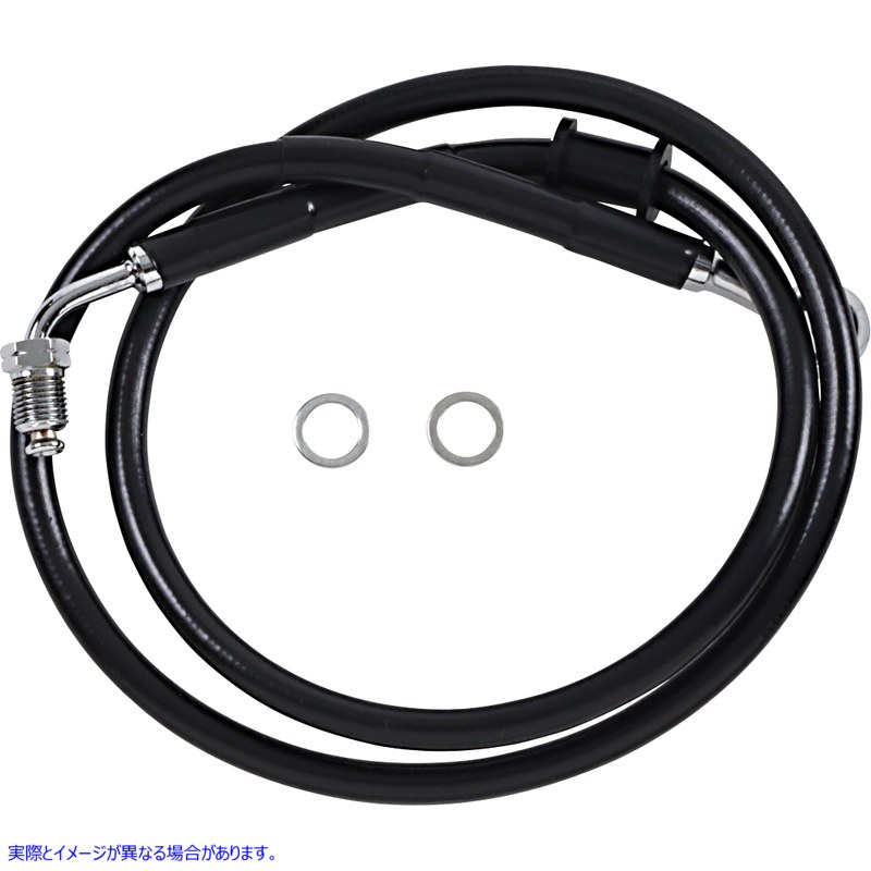 取寄せ 拡張長さのステンレス鋼ブレーキライン ドラッグスペシャリティーズ Brake Line - +10 - Black - '18-'22 Softail 1741-5799 17415799
