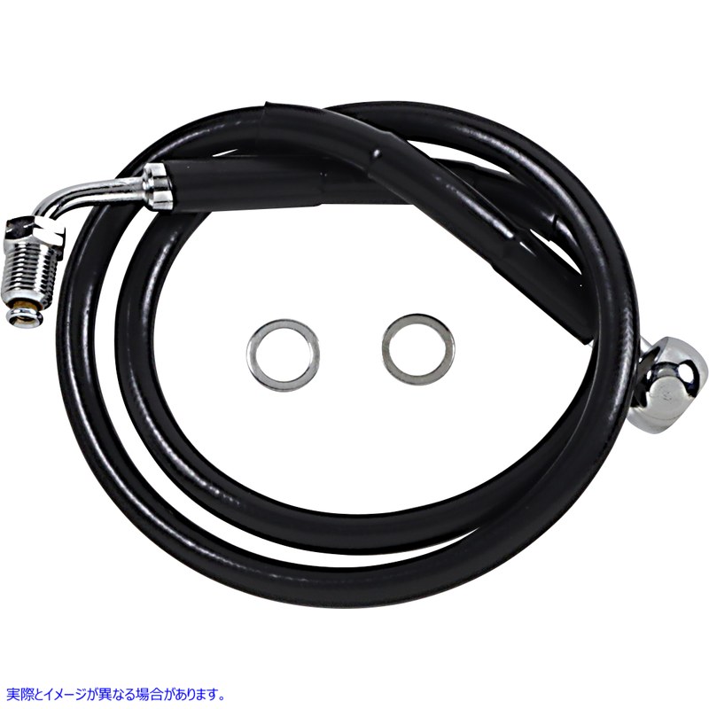 取寄せ 拡張長さのステンレス鋼ブレーキライン ドラッグスペシャリティーズ Brake Line - +6 - Black - '18-'21 Softail 1741-5809 17415809