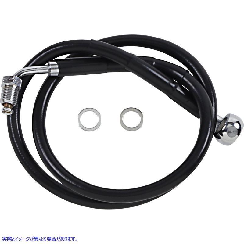 取寄せ 拡張長さのステンレス鋼ブレーキライン ドラッグスペシャリティーズ Brake Line - +8 - Black - '18-'21 Softail 1741-5810 17415810