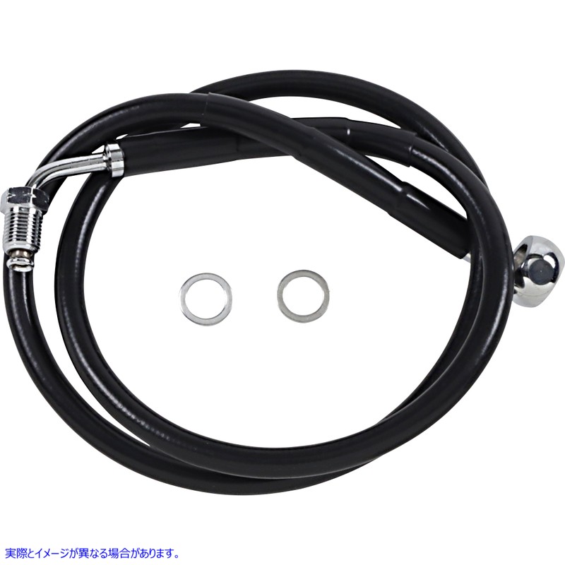 取寄せ 拡張長さのステンレス鋼ブレーキライン ドラッグスペシャリティーズ Brake Line - +10 - Black - '18-'21 Softail 1741-5811 17415811