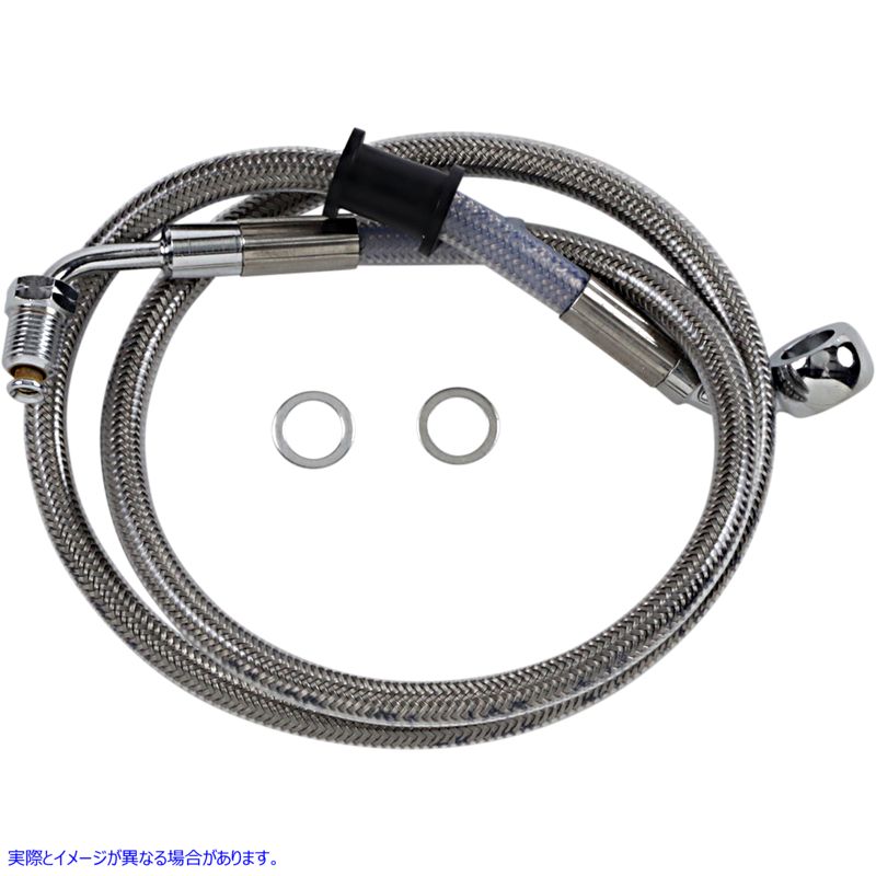 取寄せ 拡張長さのステンレス鋼ブレーキライン ドラッグスペシャリティーズ Brake Line - +8 - Stainless Steel - '18-'21 Softail 1741-5816 17415816