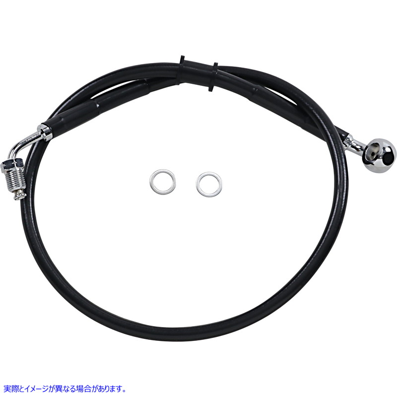 取寄せ 拡張長さのステンレス鋼ブレーキライン ドラッグスペシャリティーズ Brake Line - +4 - Black - '18-'21 Softail 1741-5820 17415820