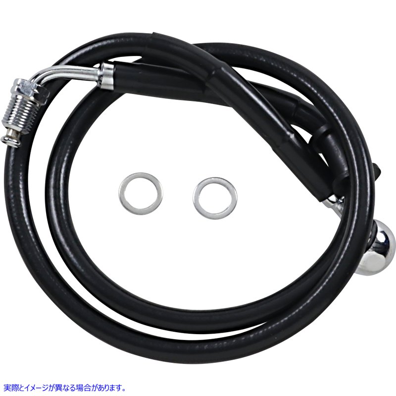 取寄せ 拡張長さのステンレス鋼ブレーキライン ドラッグスペシャリティーズ Brake Line - +6 - Black - '18-'21 Softail 1741-5821 17415821