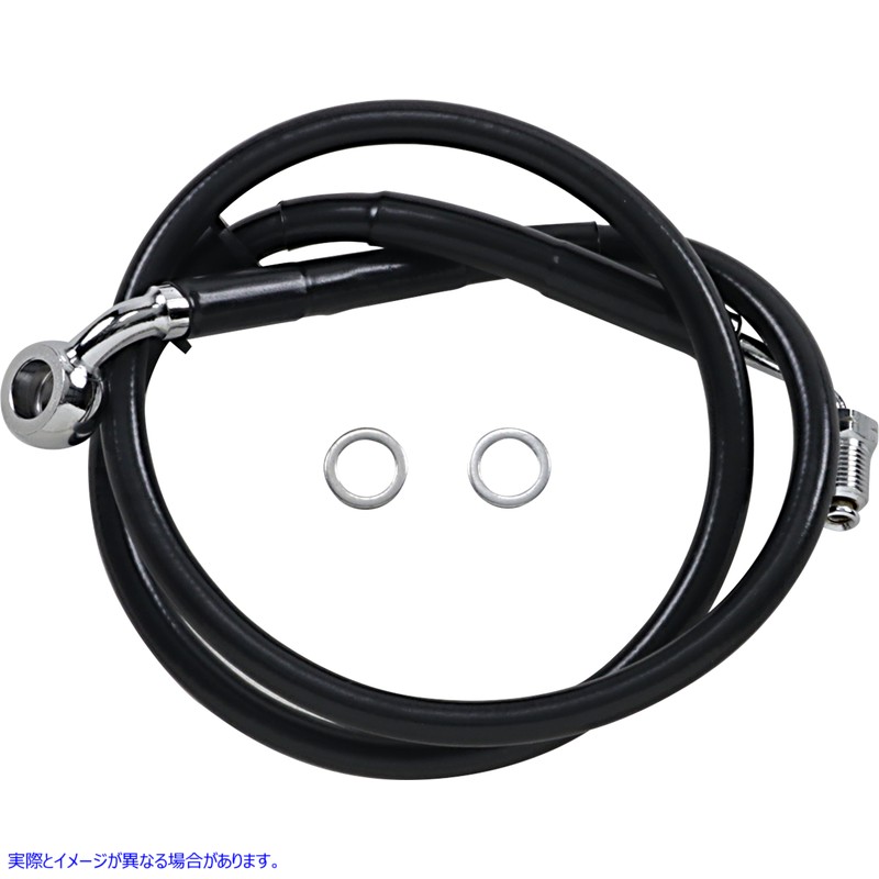取寄せ 拡張長さのステンレス鋼ブレーキライン ドラッグスペシャリティーズ Brake Line - +8 - Black - '18-'21 Softail 1741-5822 17415822