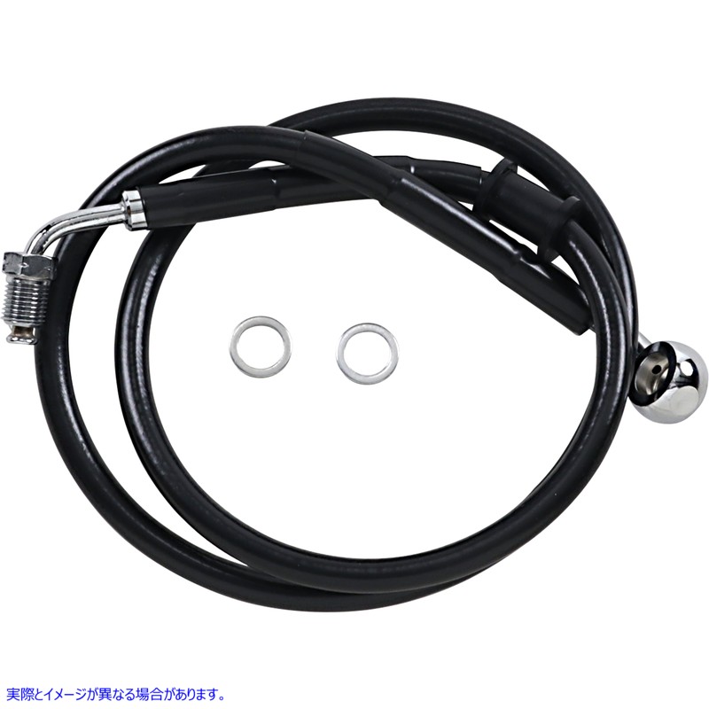 取寄せ 拡張長さのステンレス鋼ブレーキライン ドラッグスペシャリティーズ Brake Line - +10 - Black - '18-'21 Softail 1741-5823 17415823