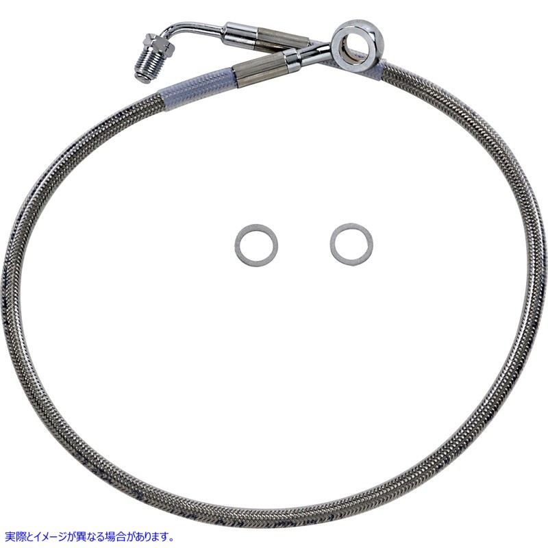 取寄せ 拡張長さのステンレス鋼ブレーキライン ドラッグスペシャリティーズ Brake Line - +4 - Stainless Steel - '18-'22 Softail 1741-5826 17415826
