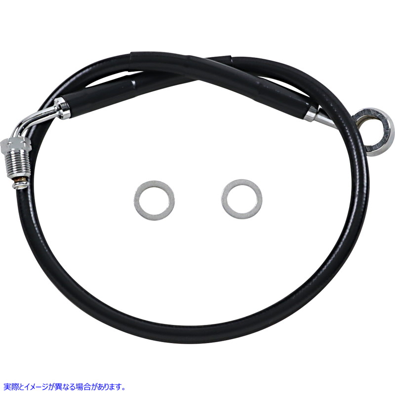 取寄せ 標準の長さブレーキラインキット ドラッグスペシャリティーズ Brake Line - Front (Upper) - Black 1741-5830 17415830