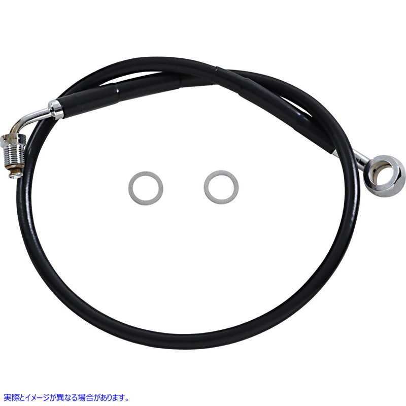 取寄せ 拡張長さのステンレス鋼ブレーキライン ドラッグスペシャリティーズ Brake Line - +4 - Black - '18-'22 Softail 1741-5832 17415832