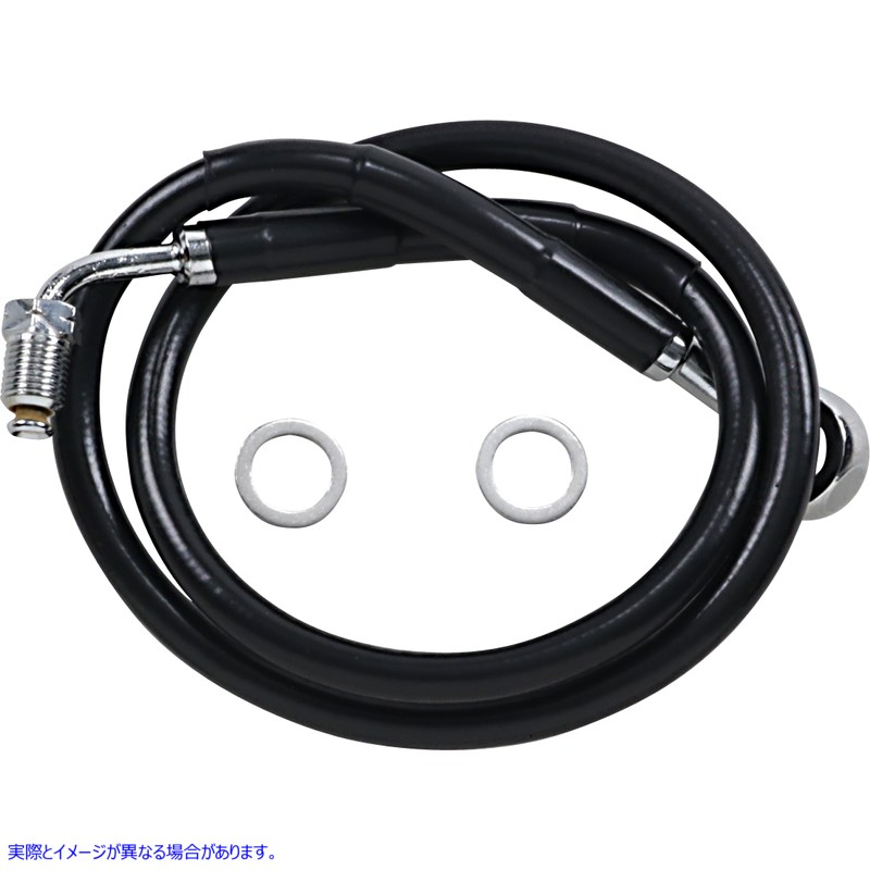 取寄せ 拡張長さのステンレス鋼ブレーキライン ドラッグスペシャリティーズ Brake Line - +6 - Black - '18-'22 Softail 1741-5833 17415833
