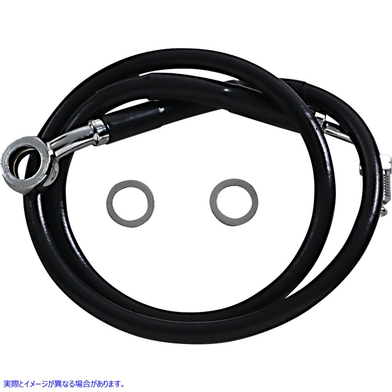 取寄せ 拡張長さのステンレス鋼ブレーキライン ドラッグスペシャリティーズ Brake Line - +8 - Black - '18-'22 Softail 1741-5834 17415834