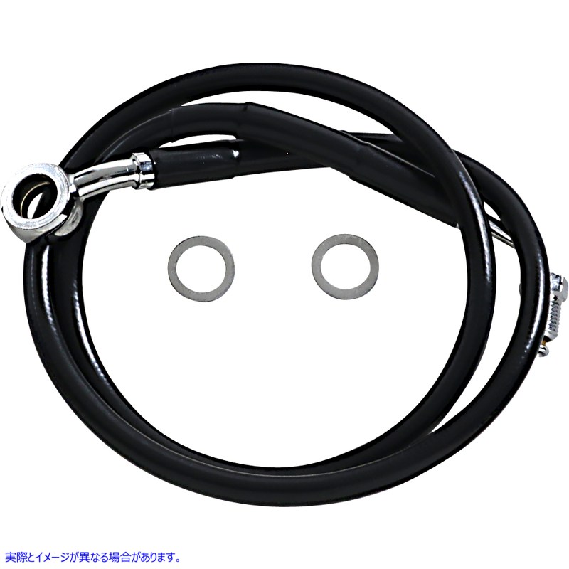 取寄せ 拡張長さのステンレス鋼ブレーキライン ドラッグスペシャリティーズ Brake Line - +10 - Black - '18-'22 Softail 1741-5835 17415835
