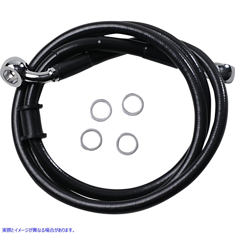 取寄せ 標準の長さブレーキラインキット ドラッグスペシャリティーズ Brake Line - Front (Upper) - Black 1741-5839 17415839