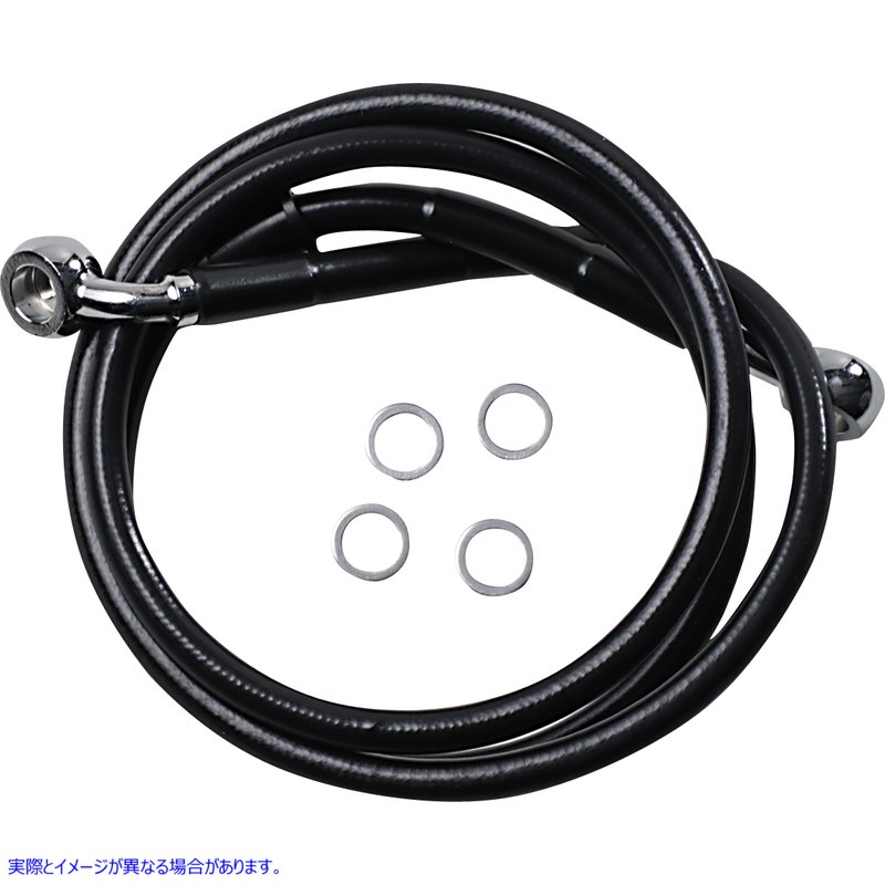 取寄せ 拡張長さのステンレス鋼ブレーキライン ドラッグスペシャリティーズ Brake Line - +2 - Black - XL 1741-5840 17415840