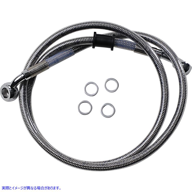 取寄せ 標準の長さブレーキラインキット ドラッグスペシャリティーズ Brake Line - Front (Upper) - Stainless Steel 1741-5842 17415842