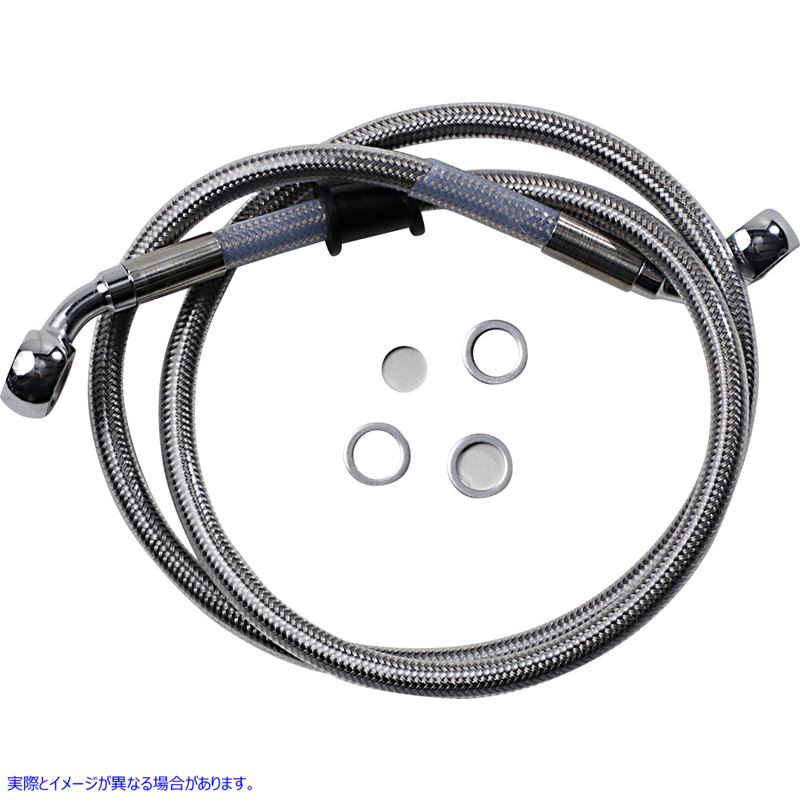 取寄せ 標準の長さブレーキラインキット ドラッグスペシャリティーズ Brake Line - Front (Upper) - Stainless Steel 1741-5843 17415843
