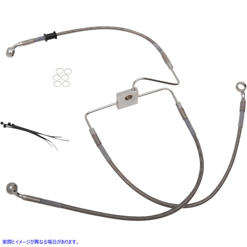 取寄せ 標準の長さブレーキラインキット ドラッグスペシャリティーズ Brake Line - Front (Upper) - Stainless Steel 1741-5845 17415845