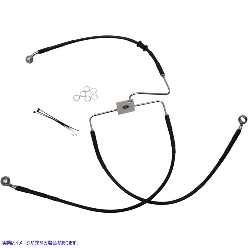 取寄せ 標準の長さブレーキラインキット ドラッグスペシャリティーズ Brake Line - Front (Upper) - Black 1741-5851 17415851