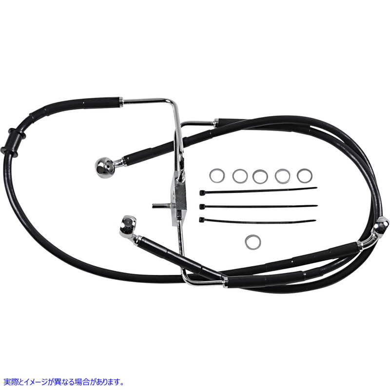 取寄せ 拡張長さのステンレス鋼ブレーキライン ドラッグスペシャリティーズ Brake Line - +6 - Black - XL 1741-5854 17415854