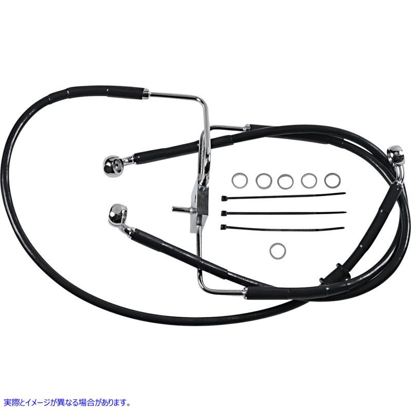 取寄せ 拡張長さのステンレス鋼ブレーキライン ドラッグスペシャリティーズ Brake Line - +10 - Black - XL 1741-5856 17415856