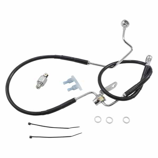 取寄せ 延長長ブラックビニールブレーキラインキット ドラッグスペシャリティーズ Brake Line - Rear - Black - +3 ABS 1741-6236 17416236