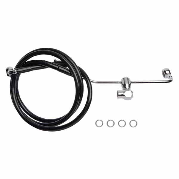 取寄せ リアブレーキライン ドラッグスペシャリティーズ Brake Line - Rear - Non-ABS - Black 17416339