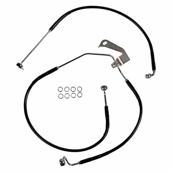 取寄せ リアブレーキライン ドラッグスペシャリティーズ Brake Line - Rear - Non-ABS - Black 17416341