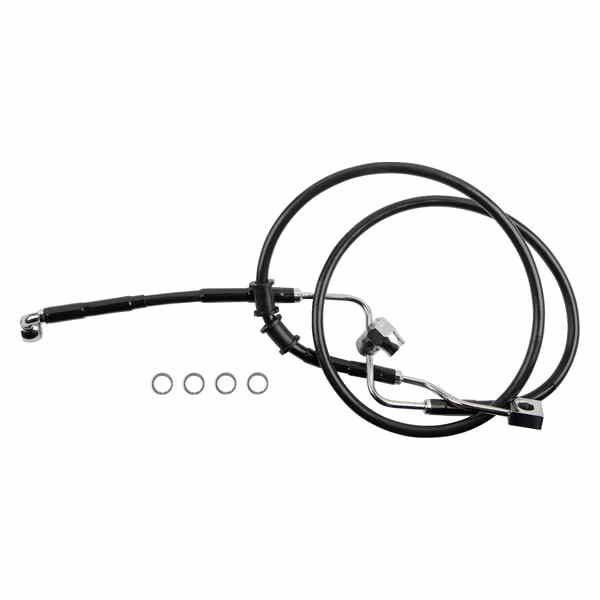 取寄せ リアブレーキライン ドラッグスペシャリティーズ Brake Line - Rear - Master Cylinder to ABS - Black 17416347