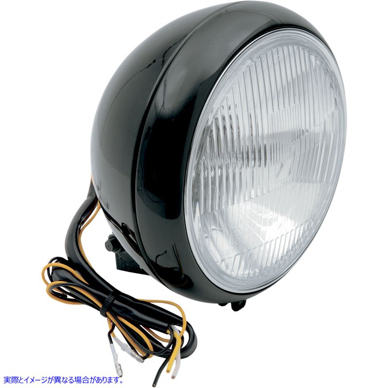 取寄せ 7つのヘッドライトアセンブリ ドラッグスペシャリティーズ 7 Smooth Headlight - FLST - Black 2001-0556 20010556