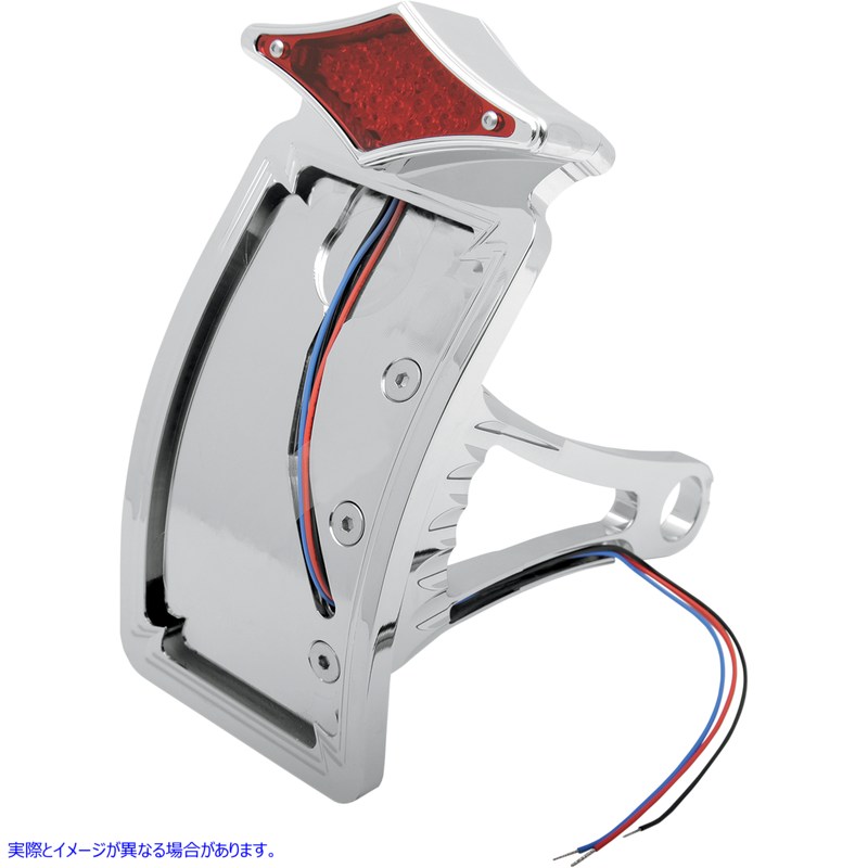 取寄せ アクセルサイドマウントダイヤモンドLEDテールライトとナンバープレートマウント ドラッグスペシャリティーズ Side Mount Taillight/License Plate Mount - Curved Vertical - Diamond 2010-0557 20100557