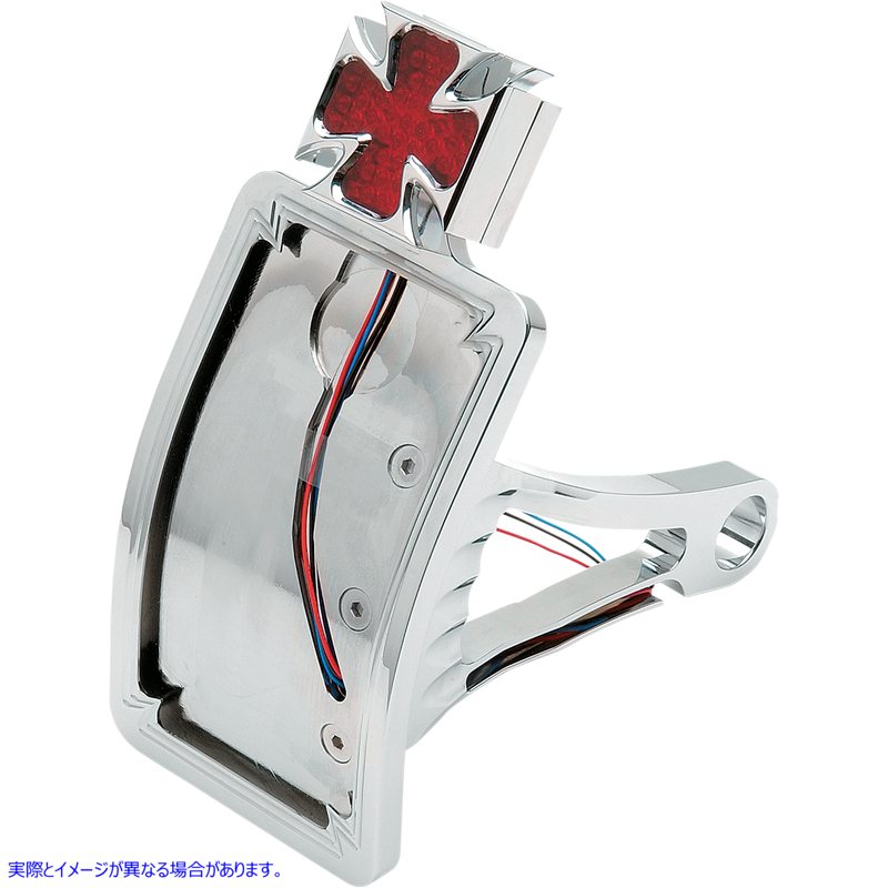 取寄せ アクセルサイドマウントマルタクロスLEDテールライトとナンバープレートマウント ドラッグスペシャリティーズ Side Mount Taillight/License Plate Mount - Curved Vertical - Maltese Cross 2010-0558 20100558