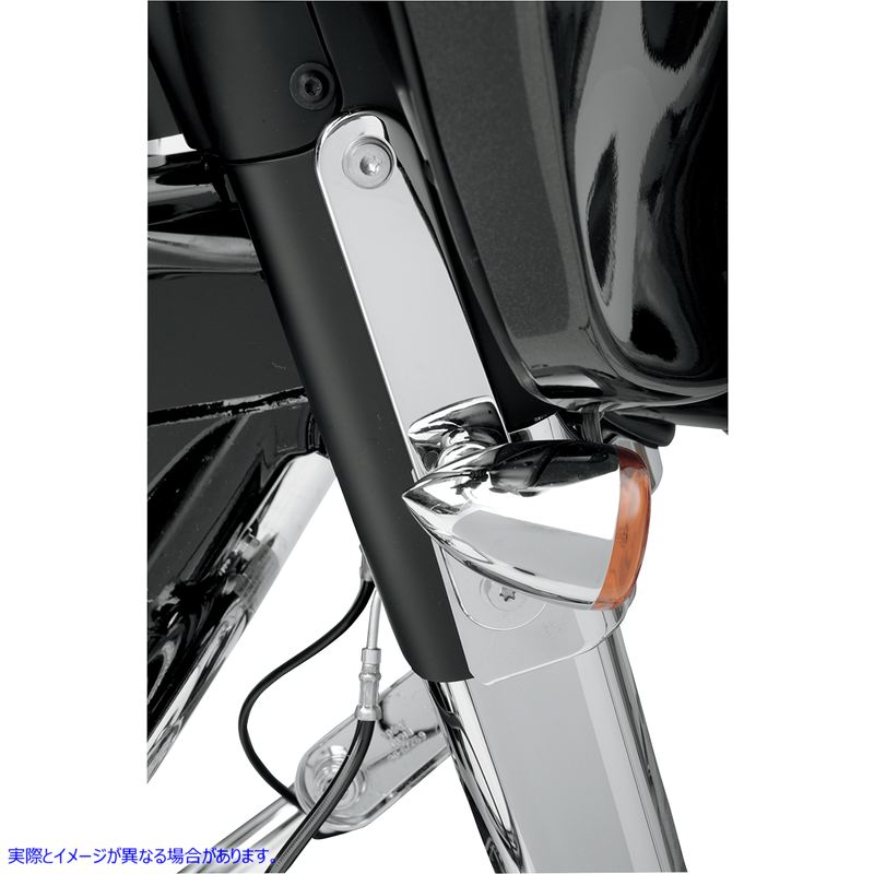 取寄せ 信号再配置マウントをターンします ドラッグスペシャリティーズ Turn Signal Relocation Mount - Chrome 2020-0396 20200396