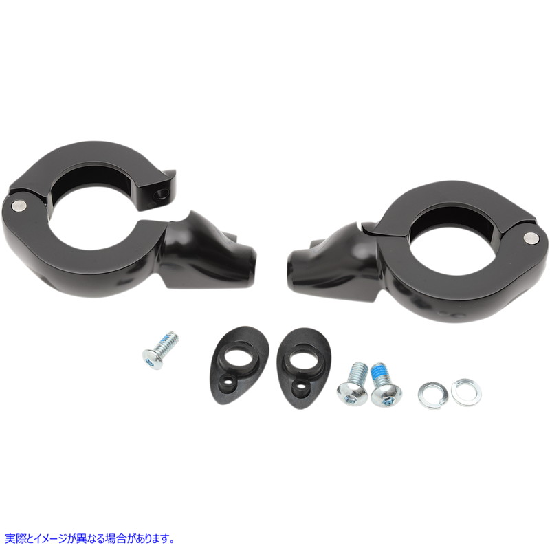 取寄せ 信号フォーククランプをターンします ドラッグスペシャリティーズ Turn Signal Mount - 39mm - Black 2020-1268 20201268