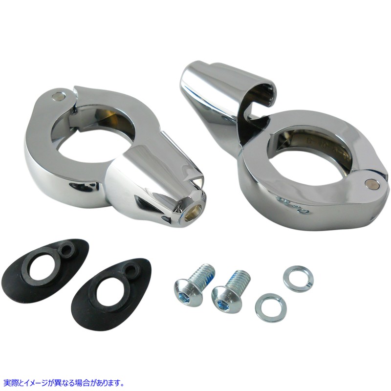 取寄せ 信号フォーククランプをターンします ドラッグスペシャリティーズ Turn Signal Mount - 41mm - Chrome 2020-1269 20201269