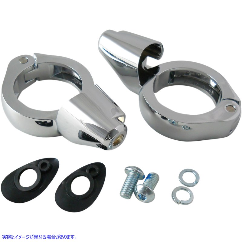 取寄せ 信号フォーククランプをターンします ドラッグスペシャリティーズ Turn Signal Mount - 49mm - Chrome 2020-1271 20201271