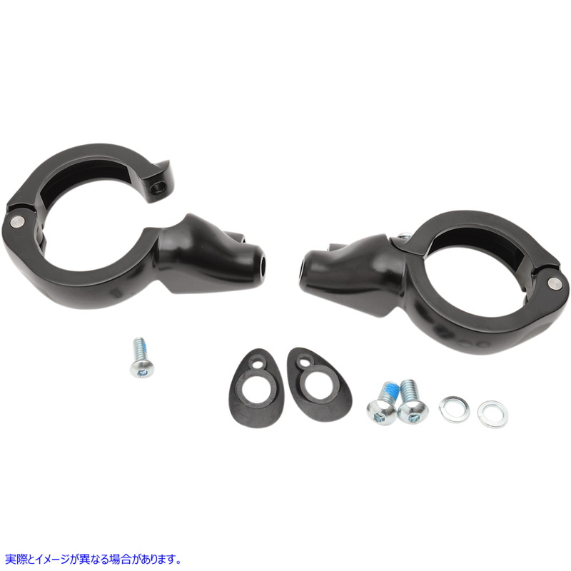 取寄せ 信号フォーククランプをターンします ドラッグスペシャリティーズ Turn Signal Mount - 49mm - Black 2020-1272 20201272